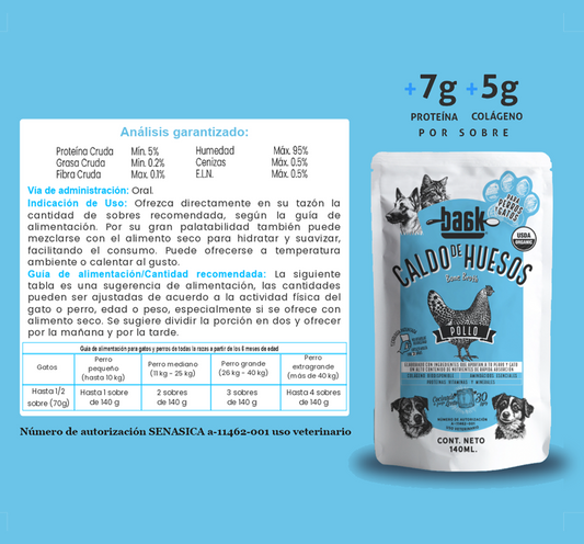 Caja de Caldo de Huesos de Pollo para Perros y Gatos