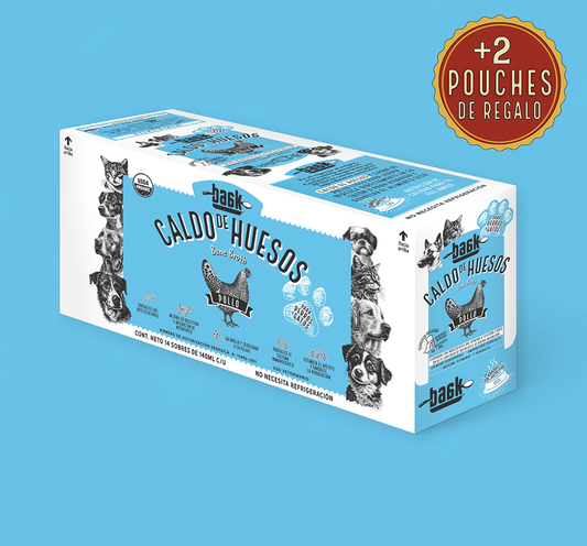Caja de Caldo de Huesos de Pollo para Perros y Gatos | 14 Pouches