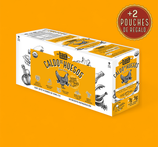 Caja de Caldo de Huesos de Pollo para personas | 14 Pouches