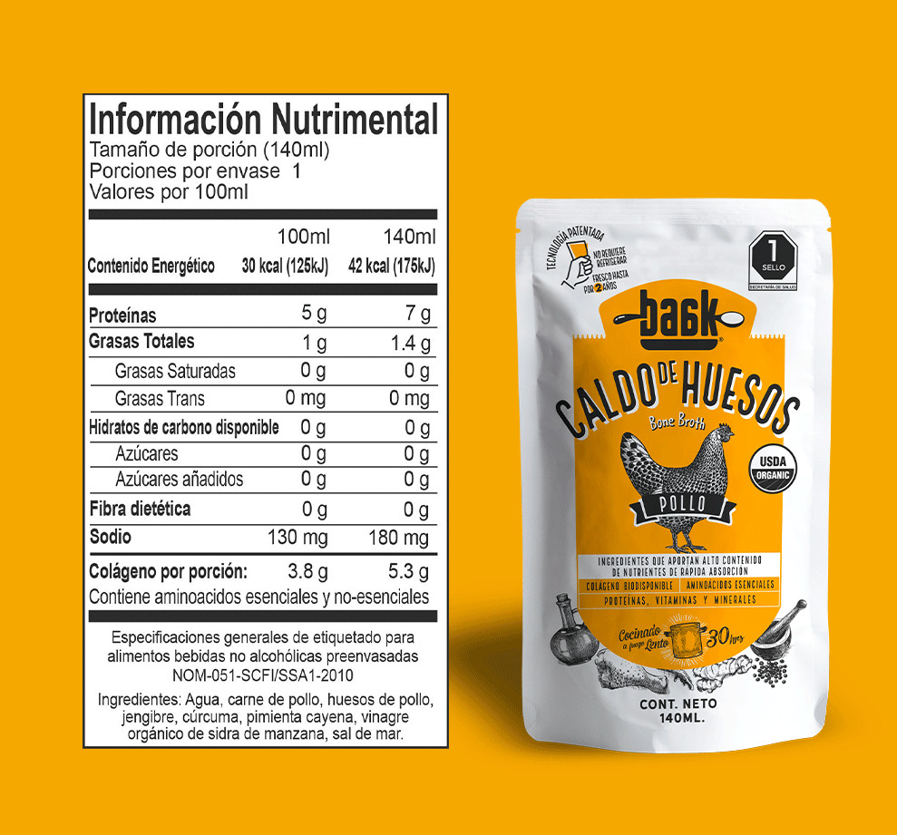 Caja de Caldo de Huesos de Pollo para personas