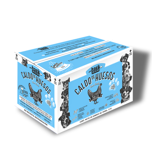 Caja de Caldo de Huesos de Pollo para Perros y Gatos