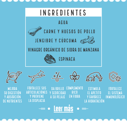 Caja de Caldo de Huesos de Pollo para Perros y Gatos