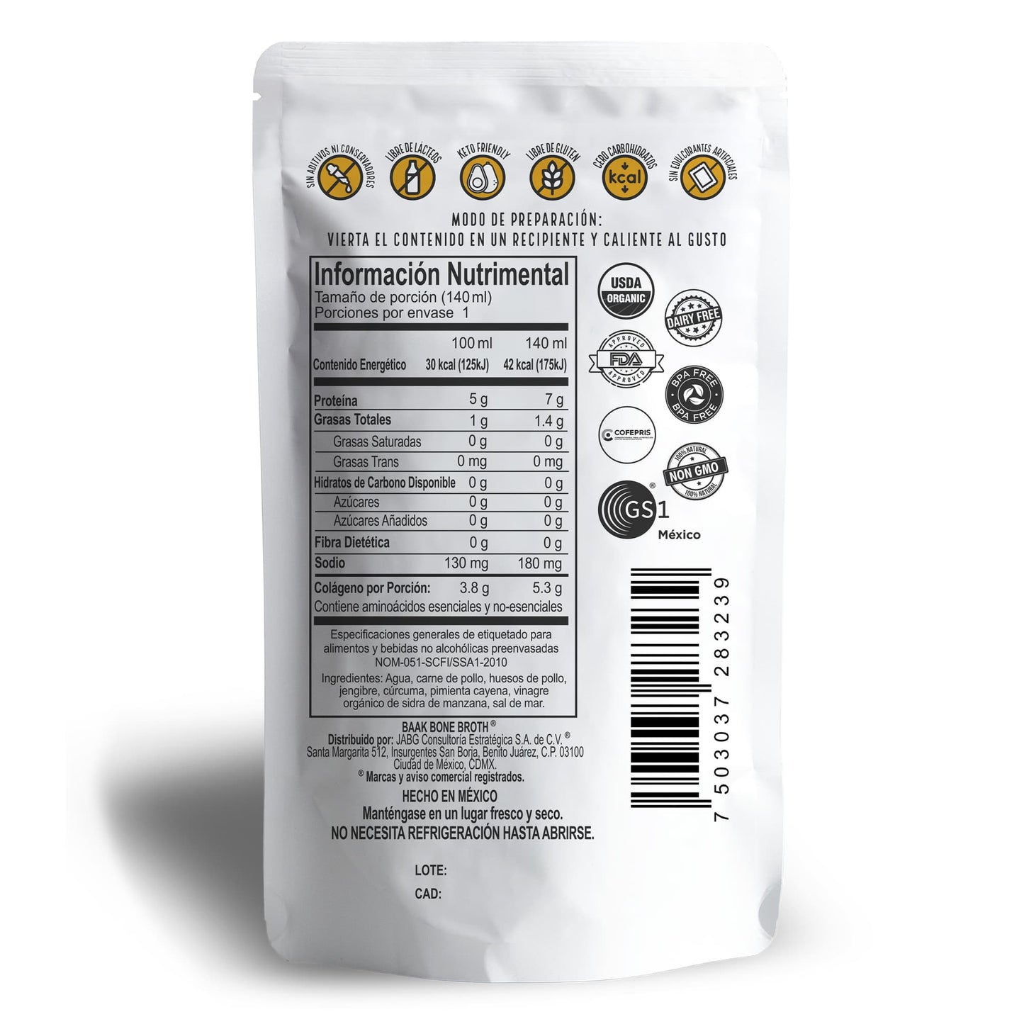 Baak Bone Broth Personas – Caldo de Huesos | 14 pzas (Caja Amarilla)