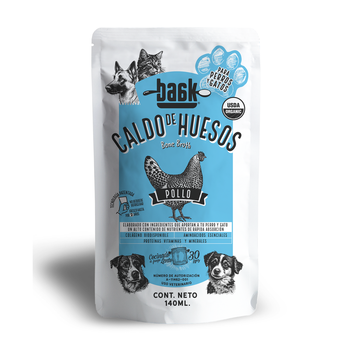Baak Bone Broth para perros y gatos 14pzas.