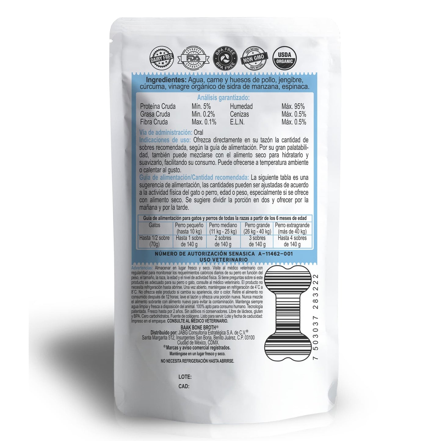 Baak Bone Broth para perros y gatos 14pzas.